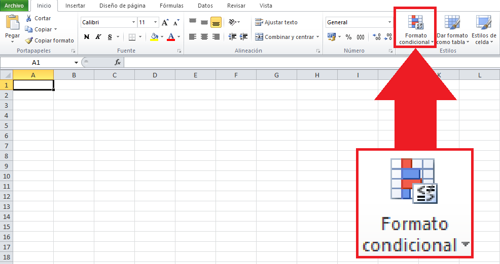 Icono del Formato condicional en Excel 2010