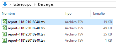 Archivos TSV de ejemplo